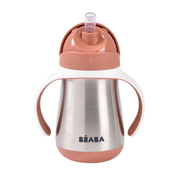 BEABA Stainless Steel Cup Straw 250ml - Terracotta