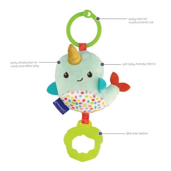 INFANTINO Chime Pal & Go tag Along Pal - Narwhal