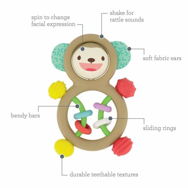 INFANTINO Busy Lil Sensory Rattle - Monkey