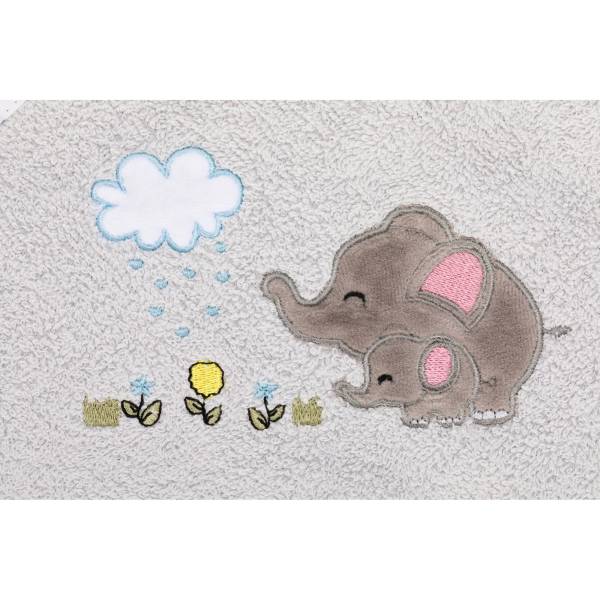 FILLIKID Hooded Towel 75x75cm - Elephant Grey