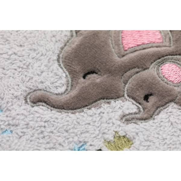 FILLIKID Hooded Towel 75x75cm - Elephant Grey