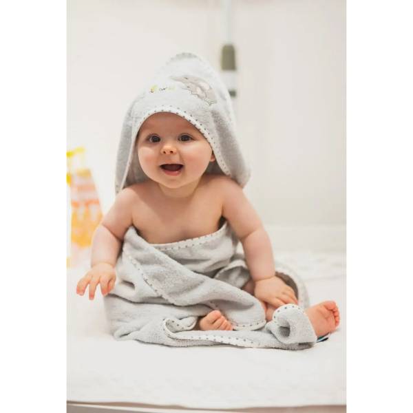 FILLIKID Hooded Towel 75x75cm - Elephant Grey