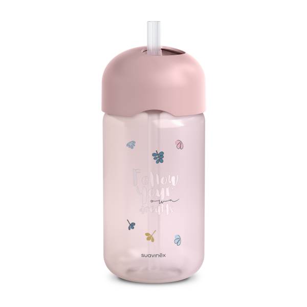 SUAVINEX Straw Bottle 340ml - Bear Pink