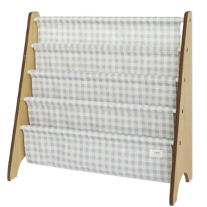 3 SPROUTS Book Rack - Gingham/Beige