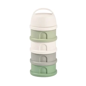 BEABA Milk Container 4 Compartments - Cotton/Sagegreen