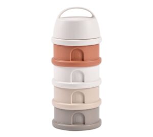 BEABA Milk Container 4 Compartments - CottonWhite/Terracotta