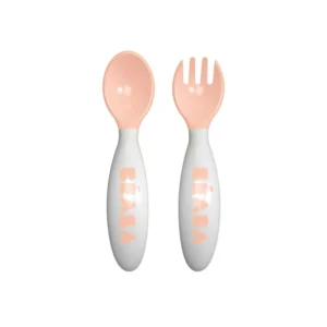 BEABA Ellipse 2nd Age Cutlery - Old Pink