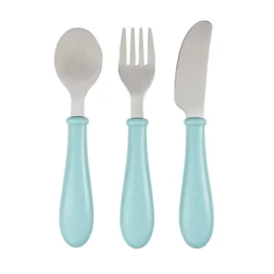 BEABA Cutlery Stainless Steel Set x3 - Airy Green