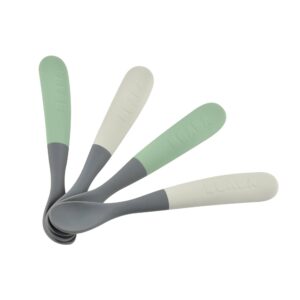 BEABA Spoon for my first meals Set x 4 - Mineral Grey/Sagegreen S