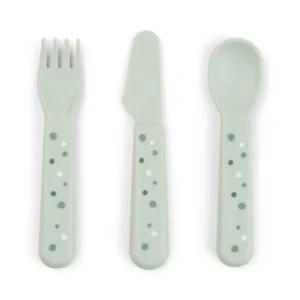 DONE BY DEER Foodie Cutlery set Happy Dots  - Green
