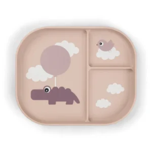 DONE BY DEER Foodie Compartment Plate Happy Clouds - Powder