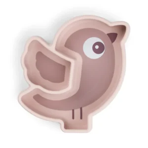 DONE BY DEER Silicone Stick n' Stay Snack Plate Birdee - Powder