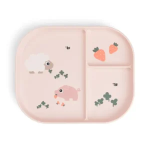 DONE BY DEER Foodie Compartment Plate Tiny Farm - Powder