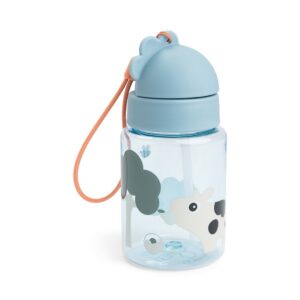 DONE BY DEER Straw Bottle 280ml Tiny Farm - Blue