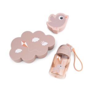 DONE BY DEER Silicone Lunch n' Snack Box w/straw Bottle Playground - Powder