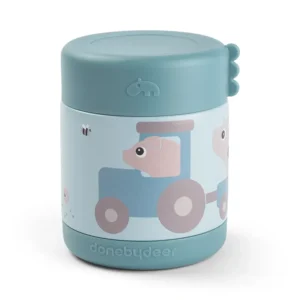 DONE BY DEER Thermo Food Jar 300ml Tiny Farm - Blue