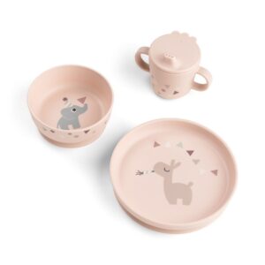 DONE BY DEER Foodie Dinner set w/suction Celebration - Powder