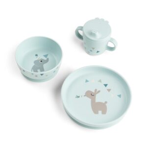 DONE BY DEER Foodie Dinner set w/suction Celebration - Blue