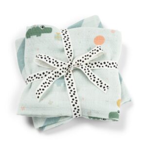 DONE BY DEER Burp cloth 2-pack Celebration - Blue