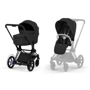 CYBEX ePRIAM5 Comfort + Fold Carrycot - Matt Black_Sepia Black