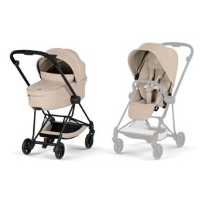 CYBEX MIOS4 Comfort + Fold Carrycot - Matt Black_Cozy Beige