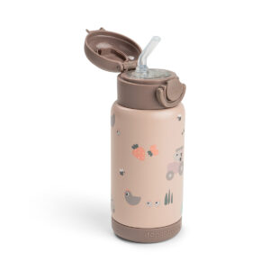 DONE BY DEER Insulated Straw Bottle 340 ml Tiny farm - Powder