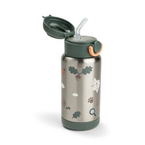 DONE BY DEER Insulated Straw Bottle 340 ml Tiny trails - Green