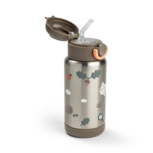 DONE BY DEER Insulated Straw Bottle 340 ml Tiny trails - Sand