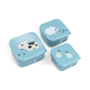 DONE BY DEER Snack Box3pcs Tiny farm - Blue