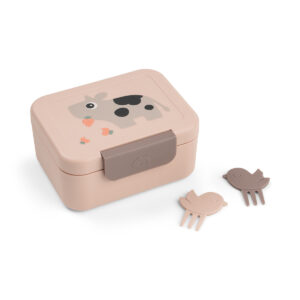 DONE BY DEER Tiny lunch box w/snack picks Tiny Farm - Powder